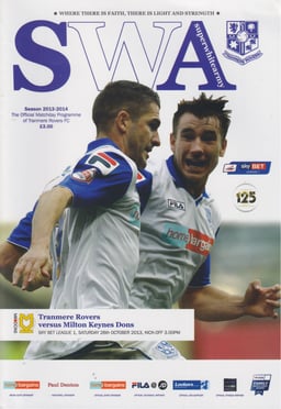 Tranmere Rovers v Milton Keynes Dons Match Programme 2013-10-26
